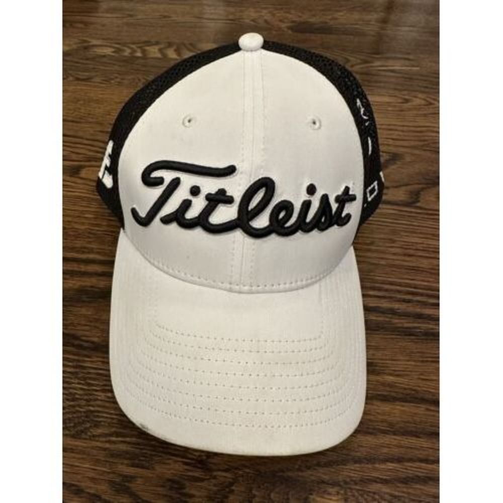 Titleist Pro V1 Foot Joy Snap Back‎ Mesh Black Logo White Back Patch